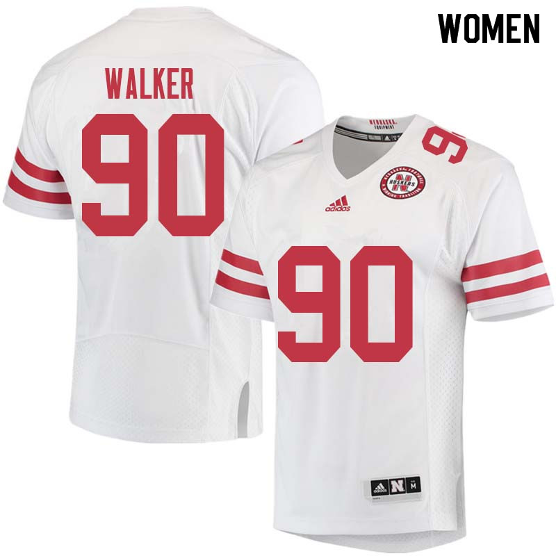 Women #90 Jackson Walker Nebraska Cornhuskers College Football Jerseys Sale-White